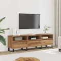 Meuble TV chêne artisanal 150x30x44,5 cm bois d'ingénierie