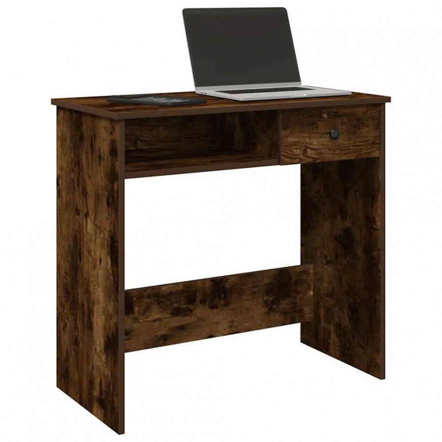 Bureau chêne fumé 80x40x75 cm bois d'ingénierie