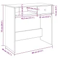 Bureau chêne fumé 80x40x75 cm bois d'ingénierie