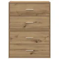 Armoires avec 2 tiroirs 2 pcs chêne artisanal bois d'ingénierie