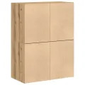 Armoires avec 2 tiroirs 2 pcs chêne artisanal bois d'ingénierie