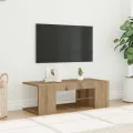 Meuble TV avec lumières LED chêne artisanal bois d'ingénierie