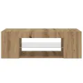Meuble TV avec lumières LED chêne artisanal bois d'ingénierie