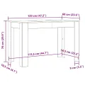 Table à manger vieux bois 120x60x76 cm bois d'ingénierie