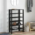 Étagère à chaussures noir 61x32x105 cm bois d'ingénierie