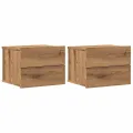 Tables de chevet murales 2 pcs chêne artisanal 40x32x30 cm