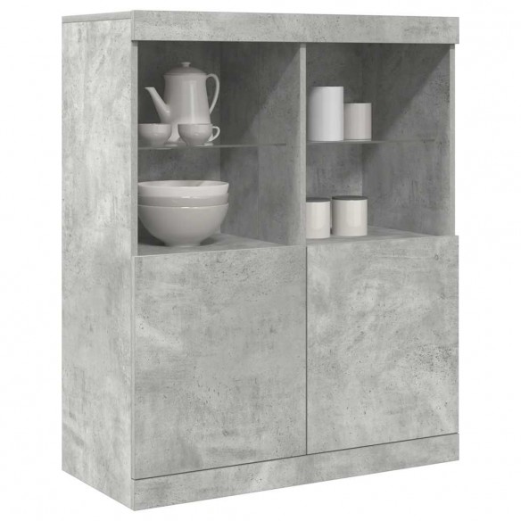 Buffet gris béton 81x37x100 cm bois d'ingénierie