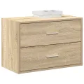 Armoire avec 2 tiroirs chêne sonoma 60x31x40 cm bois ingénierie