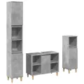 Ensemble de meubles de salle de bain 3 pcs gris béton