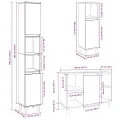 Ensemble de meubles de salle de bain 3 pcs gris béton