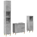 Ensemble de meubles de salle de bain 3 pcs gris béton
