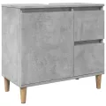 Ensemble de meubles de salle de bain 3 pcs gris béton
