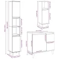 Ensemble de meubles de salle de bain 3 pcs gris béton