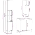 Ensemble de meubles de salle de bain 3 pcs gris béton