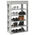 Étagère à chaussures gris béton 60x30x98 cm bois d'ingénierie