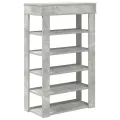 Étagère à chaussures gris béton 60x30x98 cm bois d'ingénierie
