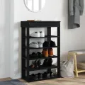 Étagère à chaussures noir 60x30x98 cm bois d'ingénierie