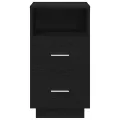 Tables de chevet 2 pcs avec 2 tiroirs noir 36x36x68 cm