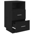 Tables de chevet 2 pcs avec 2 tiroirs noir 36x36x68 cm