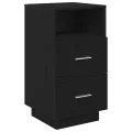 Tables de chevet 2 pcs avec 2 tiroirs noir 36x36x68 cm