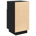 Tables de chevet 2 pcs avec 2 tiroirs noir 36x36x68 cm