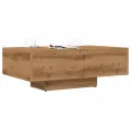 Table basse chêne artisanal 85x55x31 cm bois d'ingénierie