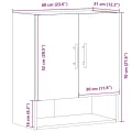Armoire murale chêne artisanal 60x31x70 cm bois d'ingénierie