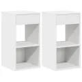 Tables de chevet avec tiroir 2 pcs blanc 35x34x66,5 cm