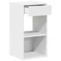 Tables de chevet avec tiroir 2 pcs blanc 35x34x66,5 cm