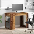 Bureau avec tiroir et étagère vieux bois bois d'ingénierie