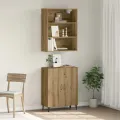 Buffet avec armoire murale chêne artisanal bois d'ingénierie