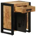 Tables de chevet 2 pcs bois de manguier massif brut