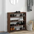 Étagère à chaussures chêne marron 80x25x81 cm bois ingénierie
