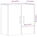 Armoire murale chêne artisanal 60x31x60 cm bois d'ingénierie