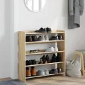 Étagère à chaussures chêne sonoma 80x25x81 cm bois ingénierie