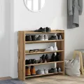 Étagère à chaussures chêne artisanal bois d'ingénierie