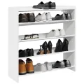 Étagère à chaussures blanc 80x25x81 cm bois d'ingénierie