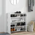 Étagère à chaussures blanc 80x25x81 cm bois d'ingénierie