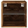 Meubles TV muraux et lumières LED 2pcs vieux bois 30x28,5x30cm