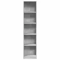 Bibliothèque gris béton 40x24x176 cm bois d'ingénierie