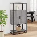 Buffet haut sonoma gris 68x35x139 cm bois d'ingénierie et métal