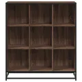 Bibliothèque chêne marron 97,5x33x107,5cm bois ingénierie métal