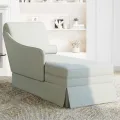 Fauteuil long et traversin accoudoir droit gris clair velours
