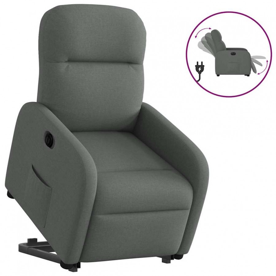 Fauteuil inclinable électrique gris foncé tissu