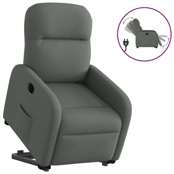 Fauteuil inclinable électrique gris foncé tissu