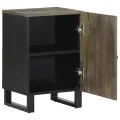 Armoire de salle de bain noir 38x33x58 cm bois massif manguier