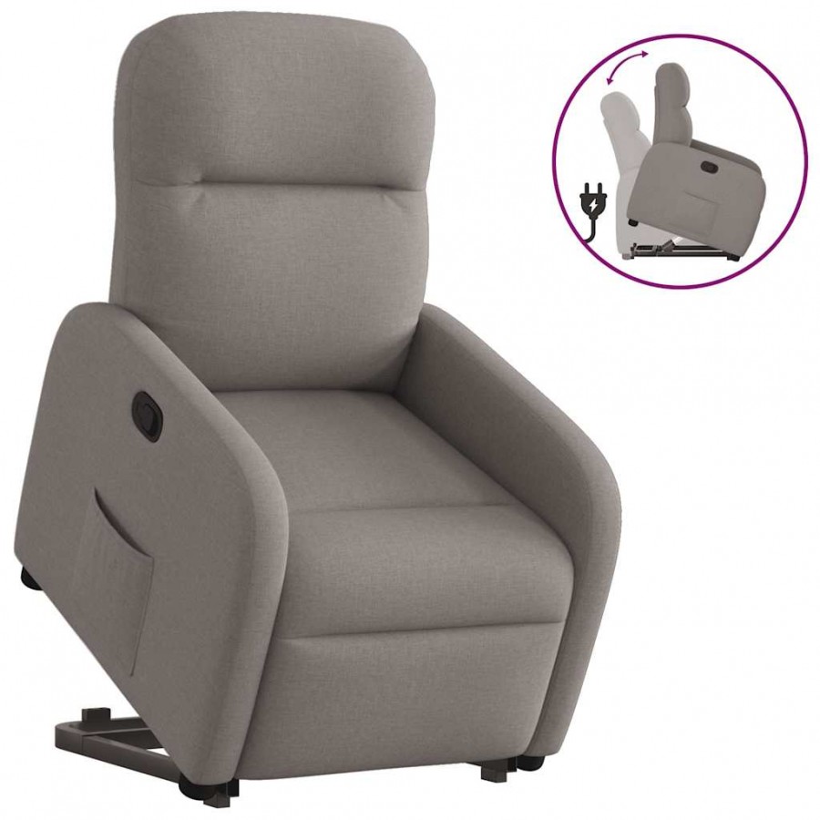 Fauteuil inclinable taupe tissu