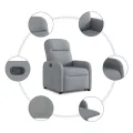 Fauteuil inclinable Gris clair Tissu