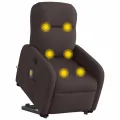 Fauteuil inclinable de massage Marron foncé Tissu