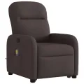 Fauteuil inclinable de massage Marron foncé Tissu